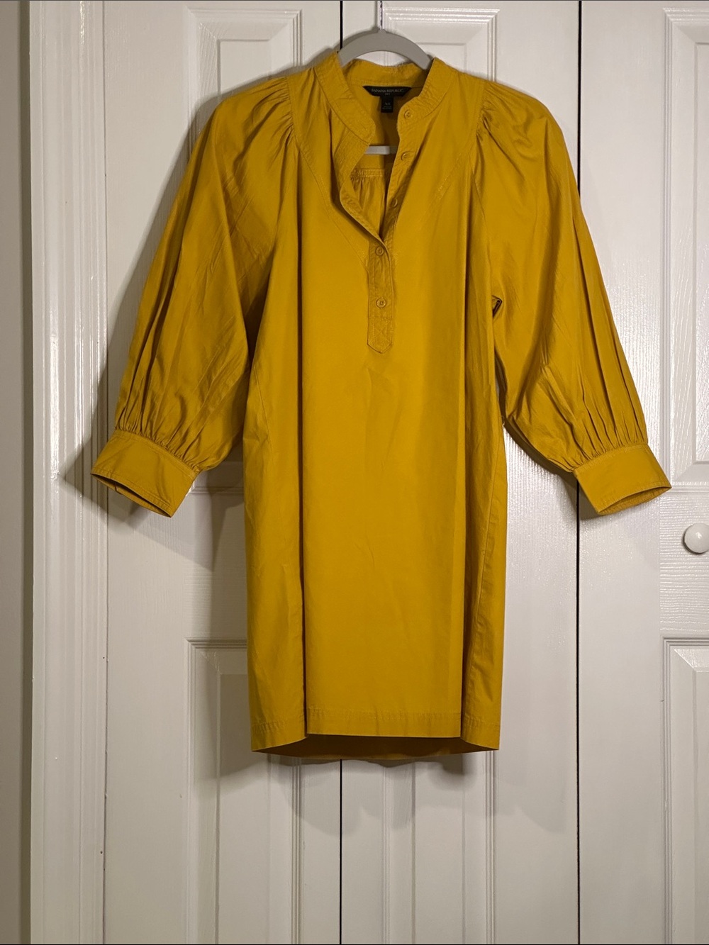 Banana Republic Mustard Yellow Long Sleeve Popover Dress